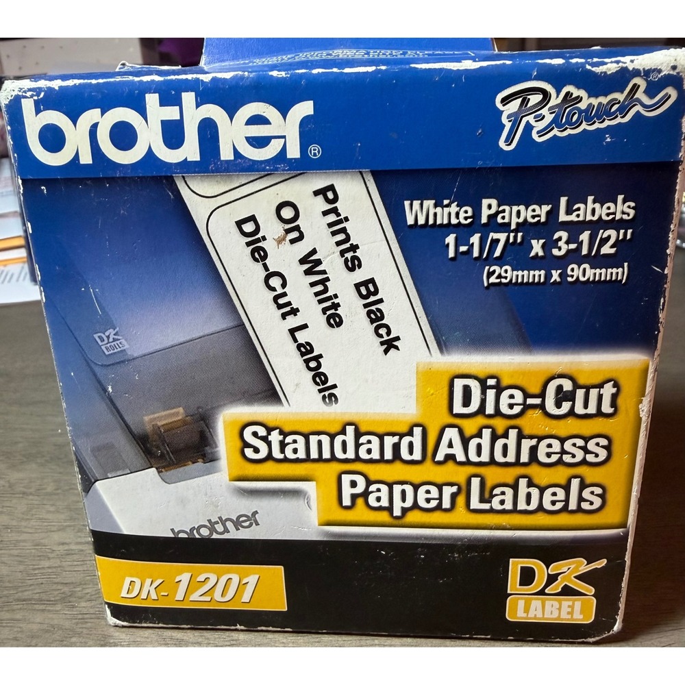 Genuine Brother DK-1201 Standard Address Labels 400 Count 1-1/7" x 3-1/2"